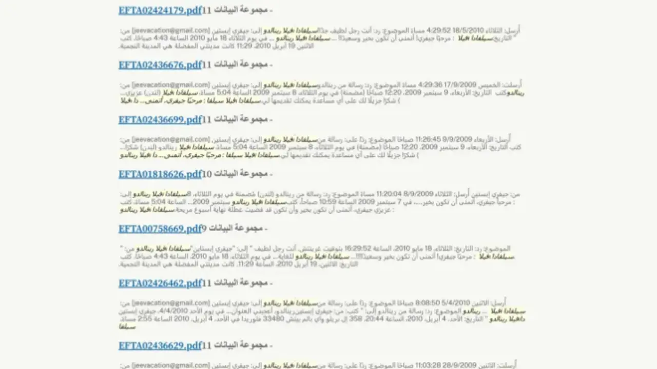 قائمة أسماء تسريبات أبستين الجديدة 2026